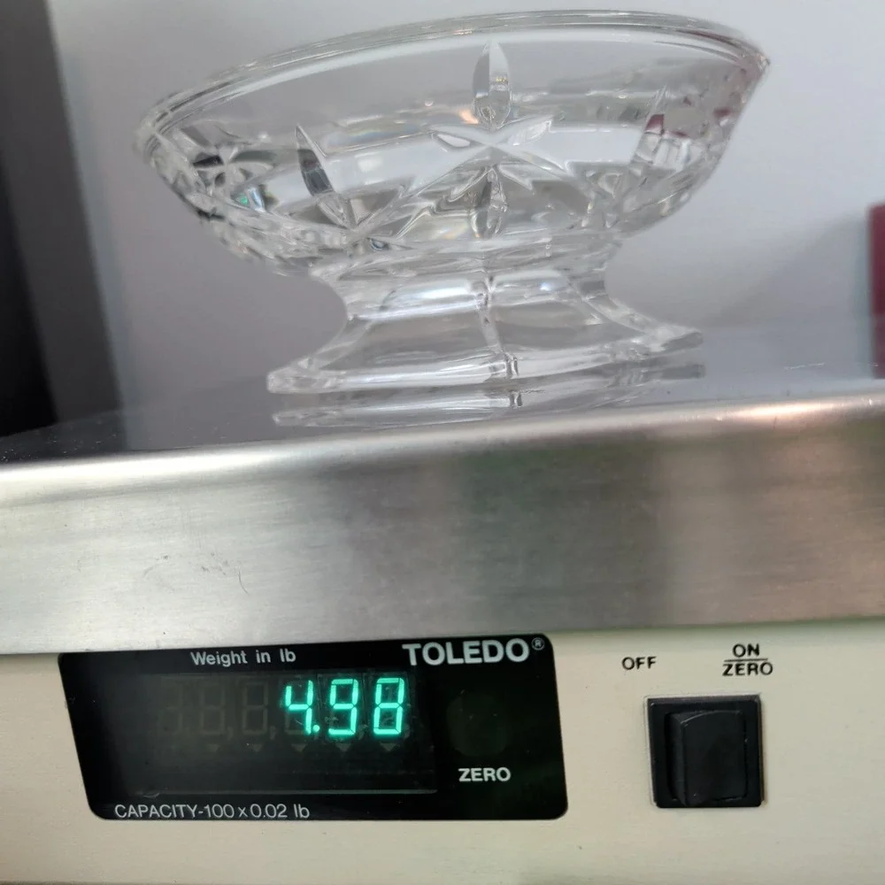 Gorham Lady Anne Crystal Vintage Pedestal Bowl Hexagon Footed Centerpiece 8.5in